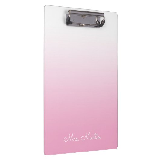 Light Pink Gradient Personalisiert Teacher Klemmbrett (Rechts)