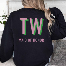 Light Pink + Green Monogram Wedding Party Sweatshirt