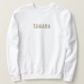 Light Pink + Green Monogram Wedding Party Sweatshirt (Design vorne)