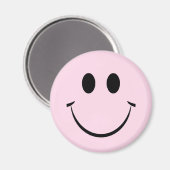 Light Pink Happy Face Magnet (Vorderseite/Rückseite)