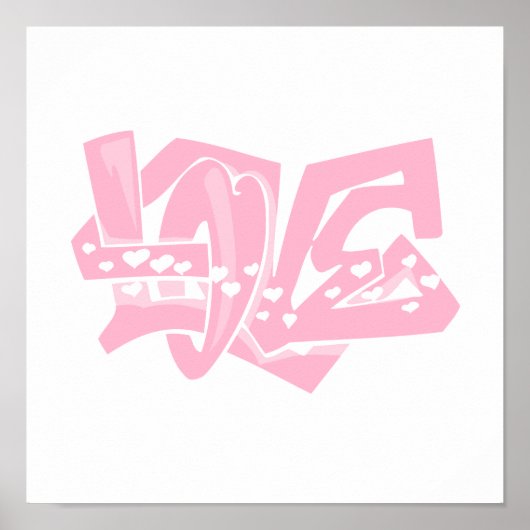 Light Pink Heart Graffiti Poster (Vorne)