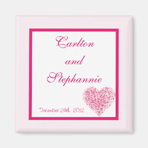 Light Pink Heart Wedding Magnet Gefallen