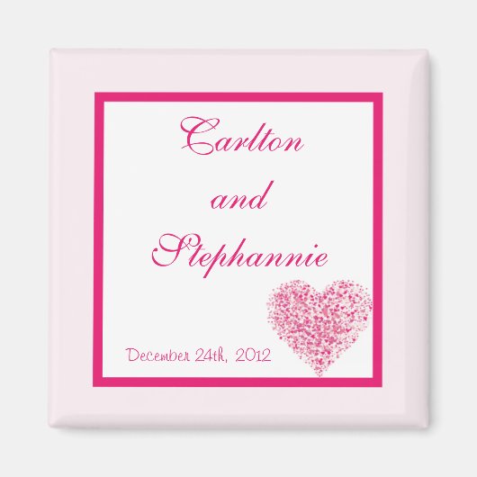 Light Pink Heart Wedding Magnet Gefallen (Vorne)