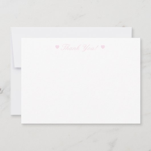 Light Pink Hearts Vielen Dank Flat Card Dankeskarte (Vorderseite)