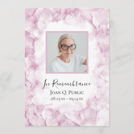 Light Pink Hydrangea Blume Beerdigung Service Programm (Vorderseite)