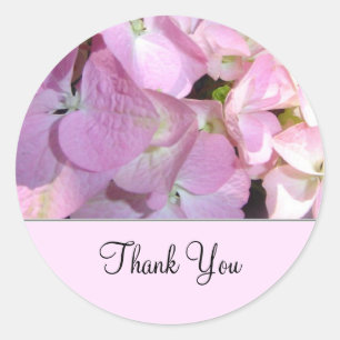 Light Pink Hydrangea Vielen Dank Runder Aufkleber