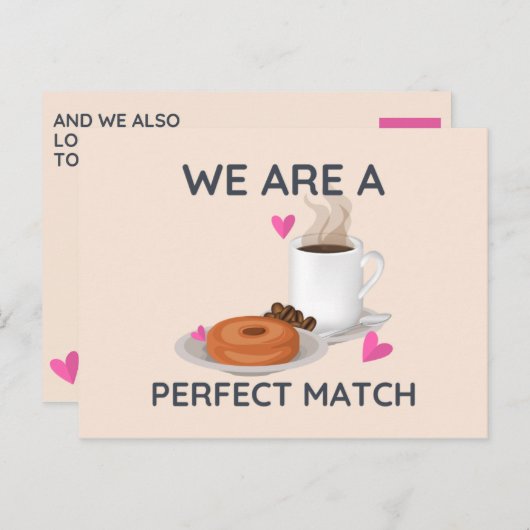 Light Pink Illustriert Doughnut Postkarte (Vorne/Hinten)