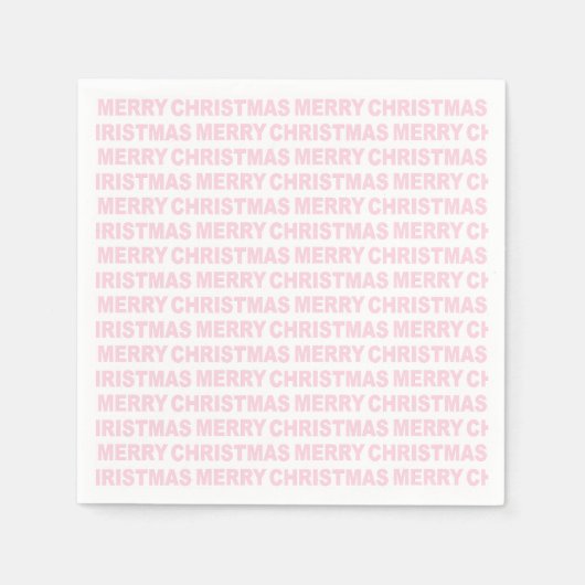 Light Pink in White Christmas Typografy Serviette (Vorderseite)