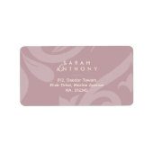 Light Pink Ivory Damask Classic Wedding Address Adressaufkleber (Vorne)