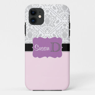 Light Pink Lila mit Monogramm Damask iPhone 5 Gehä Case-Mate iPhone Hülle