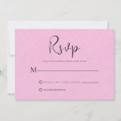 Light Pink Line Einfache RSVP-Karte mit schwarzem  Einladung (Vorderseite)