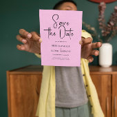 Light Pink Line Einfache schwarze Schrift Save the Einladung