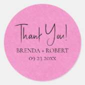 Light Pink Line Einfache Skripte Willkommen Danke Runder Aufkleber (Vorderseite)