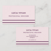 Light Pink Line Minimalistisch Moderne Beruflich Visitenkarte (Vorne/Hinten)