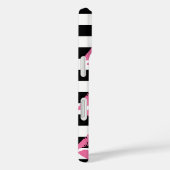 Light Pink Lip Print Kisses Black & White Strip Case-Mate iPhone Hülle (Rückseite / Rechts)