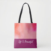 Light Pink Magenta Wasserfarbe Tasche (Vorderseite)