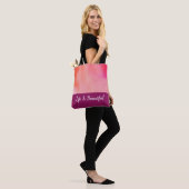 Light Pink Magenta Wasserfarbe Tasche (Am Model)