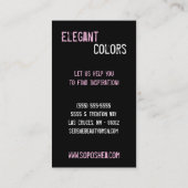 Light Pink Make up Artist Palette Business Card Visitenkarte (Rückseite)