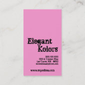 Light Pink Make up Artist Palette Business Card Visitenkarte (Rückseite)