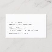 Light Pink Makeup and Hair Beauty Visitenkarte (Rückseite)