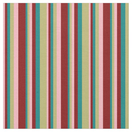 Light Pink, Maroon, Aquamarin & Dark Khaki farbig Stoff (Nahaufnahme)