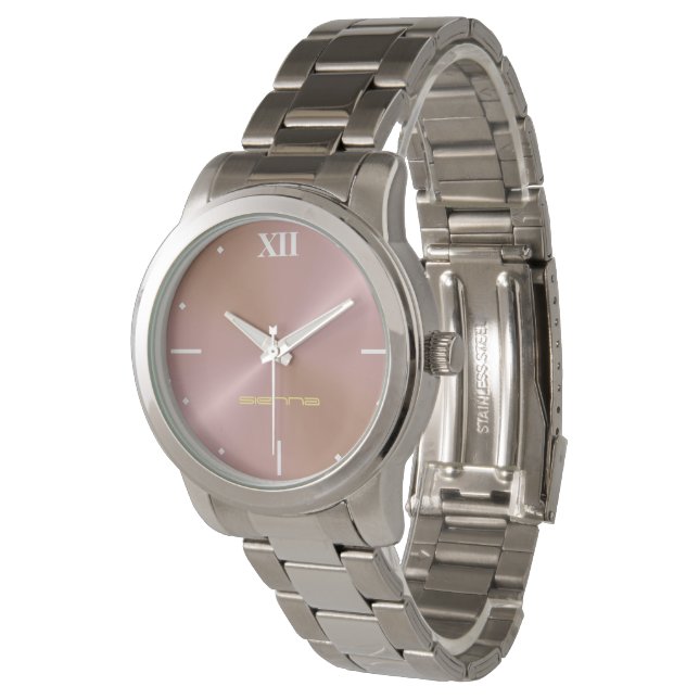 Light Pink Metallic Perfekt eWatch Armbanduhr (Schrägansicht)