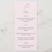 Light Pink Minimalistisch Blume Monogram Wedding M Menükarte (Vorderseite)
