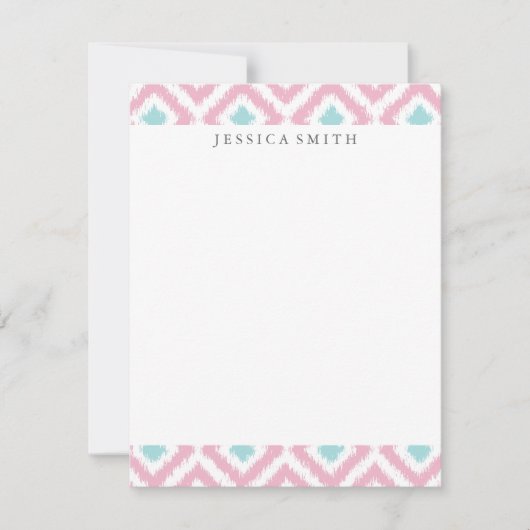 Light Pink Minze Ikat Muster (Vorderseite)