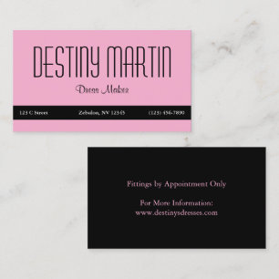 Light Pink mit Black Contact Bar Visitenkarte