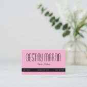 Light Pink mit Black Contact Bar Visitenkarte (Stehend Vorderseite)