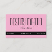Light Pink mit Black Contact Bar Visitenkarte (Vorderseite)