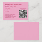 Light Pink Modern Wedding QR Code Enclosure Card Begleitkarte (Vorne/Hinten)