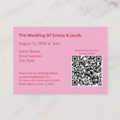 Light Pink Modern Wedding QR Code Enclosure Card Begleitkarte (Vorderseite)