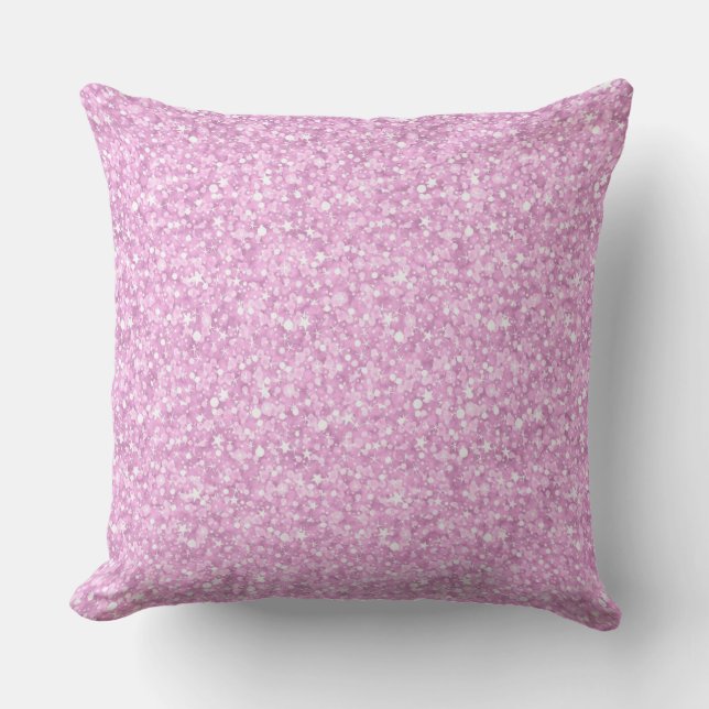 Light Pink Moderne Glitzer Textur Print Kissen (Vorderseite)