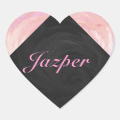 Light Pink Monogram Herz-Aufkleber (Vorderseite)