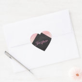 Light Pink Monogram Herz-Aufkleber (Umschlag)
