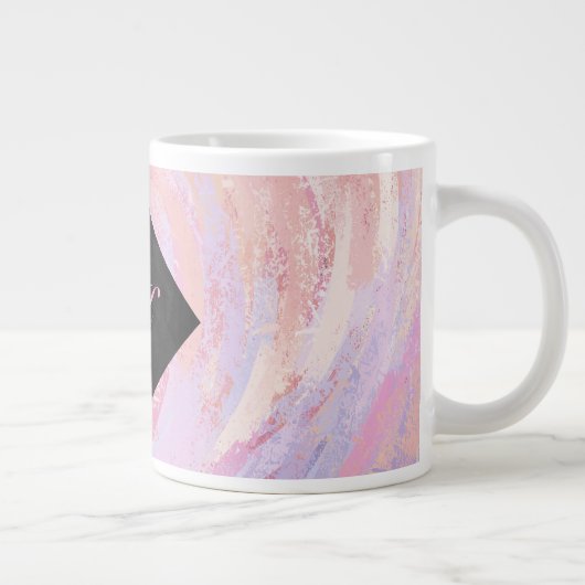 Light Pink Monogram Jumbo-Tasse (Rechts)
