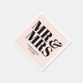 Light Pink Mr. & Mrs. Personalisiert Wedding Napki Serviette (Ecke)