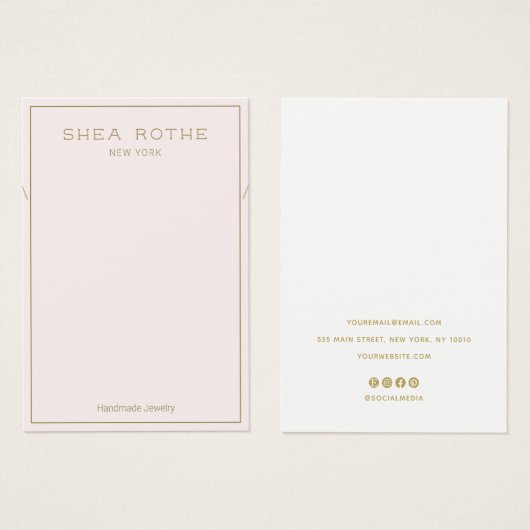Light Pink Necklklack Display Card (Vorne & Hinten)