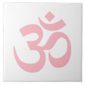 Light Pink Om Symbol Fliese (Vorderseite)