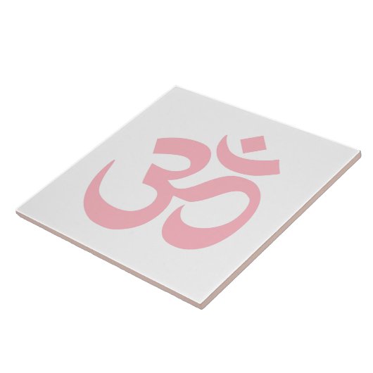 Light Pink Om Symbol Fliese (Seite)