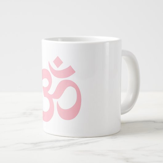 Light Pink Om Symbol Jumbo-Tasse (Vorderseite Rechts)