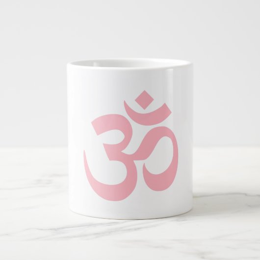 Light Pink Om Symbol Jumbo-Tasse (Vorderseite)