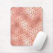 Light Pink Ombre & Gold Glam Glitzer Polka Dots Mousepad (Mit Mouse)