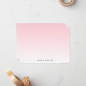 Light Pink Ombre Personalisiert Mitteilungskarte (Vorderseite/Rückseite Beispiel)