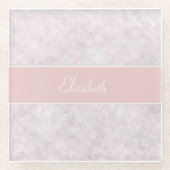 Light Pink Pastel Bokeh Design Glass Untersetzer (Vorderseite)