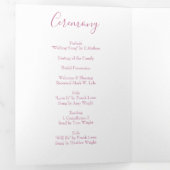 Light Pink Peony & Rose Floral WedPrograms Dreifach-gefaltete Programmkarte (Innen Erste Seite)