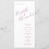 Light Pink Peony & Rose Floral WedPrograms Menükarte (Vorderseite)