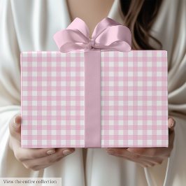 Light Pink Plaid Elegant 50th Birthday Gift Wrap Geschenkpapier