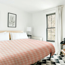 Light Pink Plaid Pattern Duvet Cover
